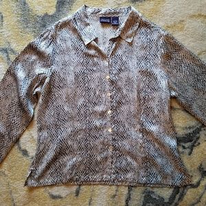Hillard & Hanson Silk Snake Print Blouse/Shirt